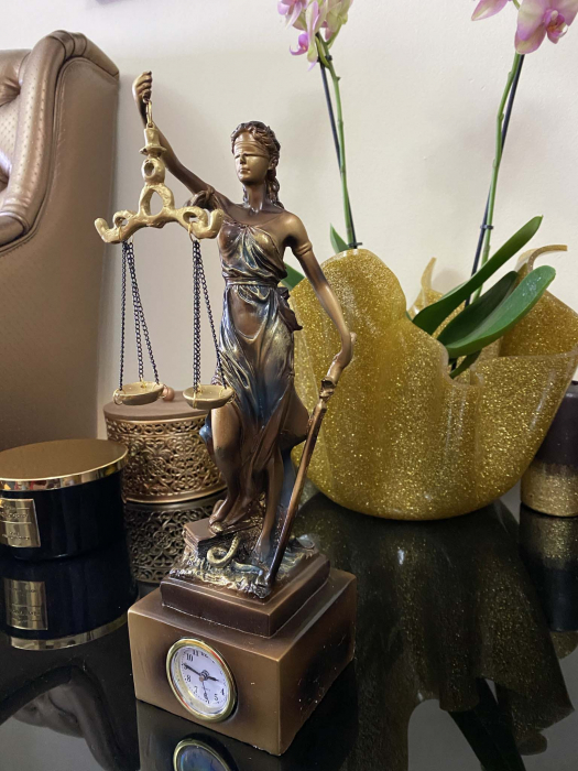 Cadou statuetă "Timpul Justiţiei" - 33 cm inaltime + CEAS [4]