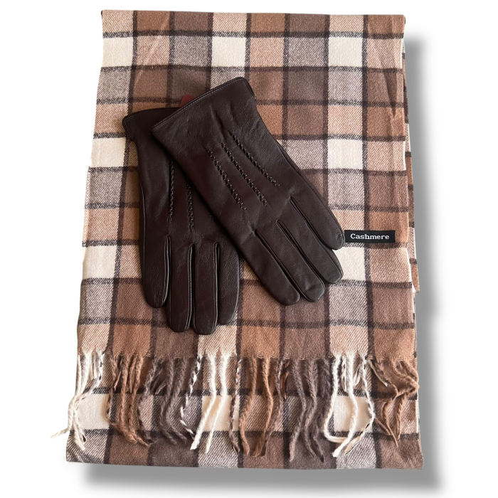 Cadou Style Men Esarfa Casmir si Manusi Piele Naturala [11]