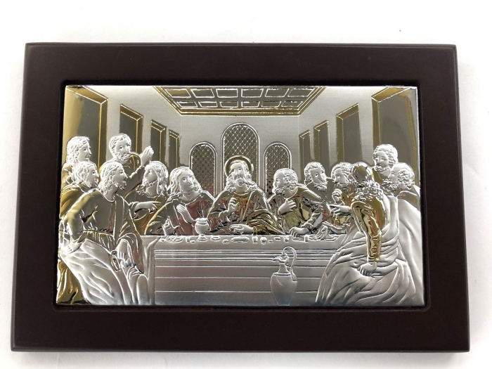 Cadou Traditional Icoana Cina cea de Taină placata Aur si Argint 925 [2]