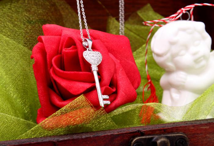 Cadou Angel of Love & Key Pendant Argint 925 [6]