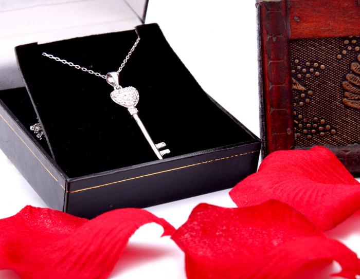 Cadou Angel of Love & Key Pendant Argint 925 [3]