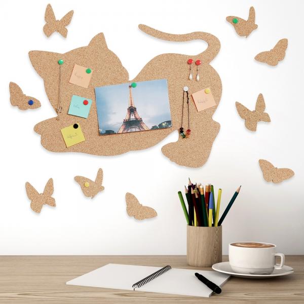 Cat and Butterflies Tabla din pluta [2]