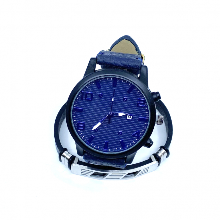 Ceas Blue Gentleman & Bratara Piele [4]