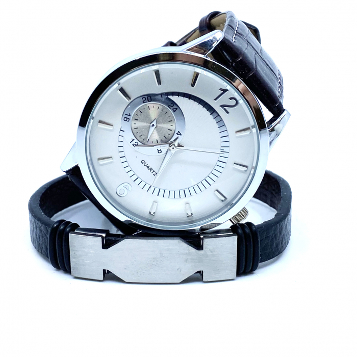 Ceas Gentleman & Bratara Piele [3]