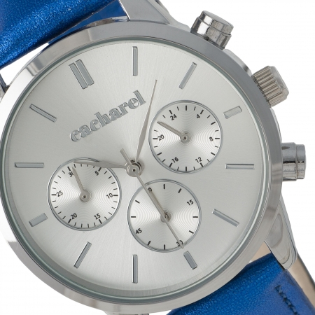 Ceas Chronograph Lady Bright Blue & Esarfa Matase [2]