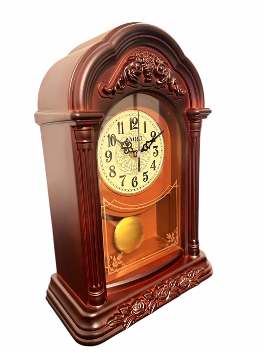 Ceas de Birou Elegant Brown cu pendul auriu [7]