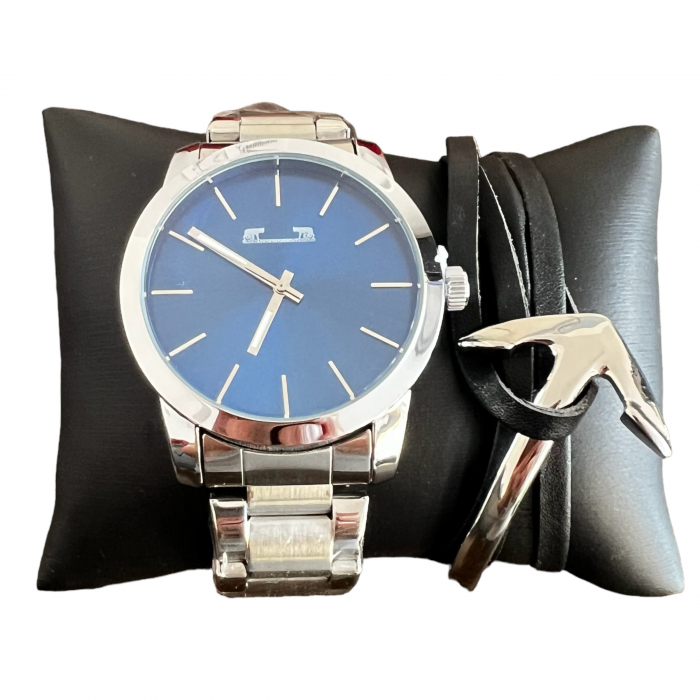 Ceas Matteo Ferari Silver Prestige & Bratara Ancora [2]
