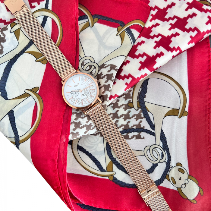 Ceas Summer Lady Q&Q si Esarfa Matase [2]