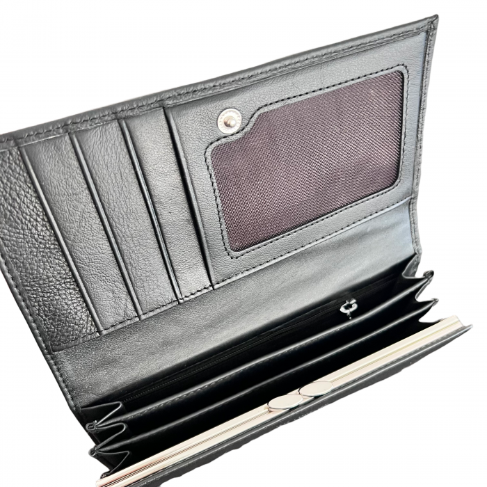 Ceas Silver Lady Q&Q si Portofel Black Piele Naturala [2]