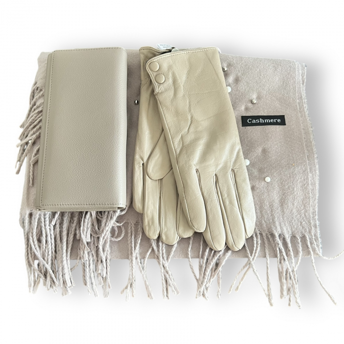 Cadou Ivory Pearl Manusi, Esarfa Casmir & Portofel Piele Naturala & Cadou Cercei Perle [6]