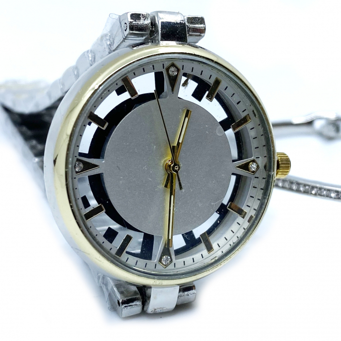 Set Ceas Lady Skeleton Luxury Gold & Bratara Star [3]