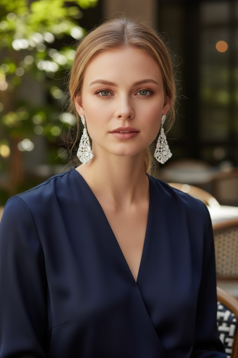 Cercei eleganți lungi cu cristale – Bijuterii cadou femei | Borealy [2]