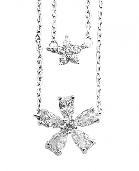 Set Colier si Cercei Flower Glam Bride [2]