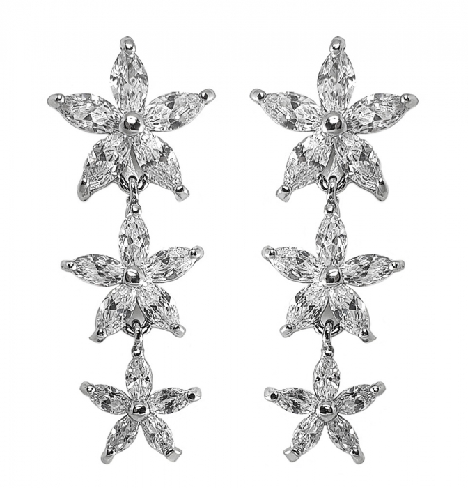 Set Colier si Cercei Flower Glam Bride [4]