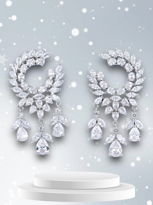 Cercei Zirconia Diamonds Leaf Olive Drops [7]