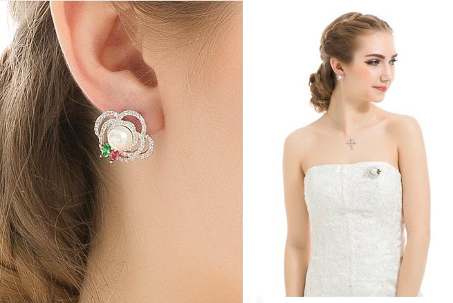 Cercei Borealy Perla Rose Flower [2]