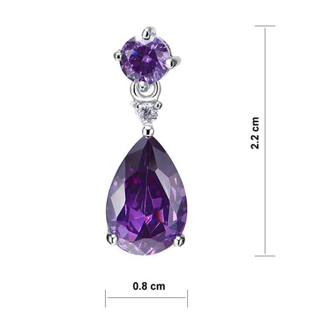 Cercei Borealy Argint 925 Mini Diamonds 3 carate Purple Lady [3]