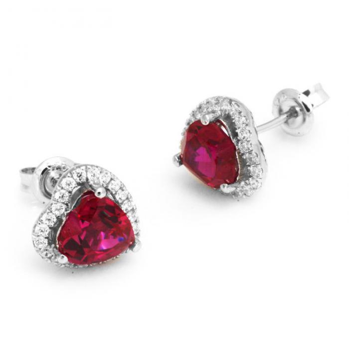 Cercei Borealy Argint 925 Rubin 4 carate Red Love [2]