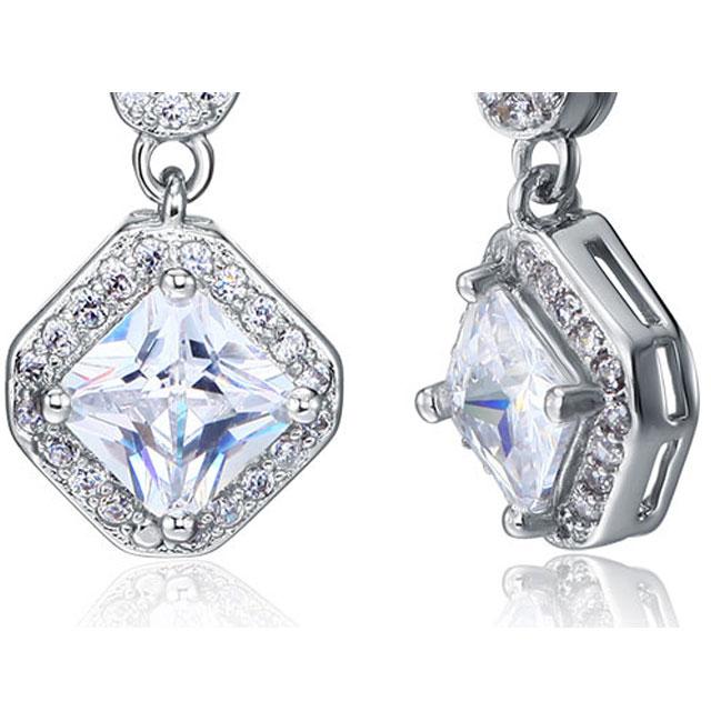 Cercei Borealy Argint 925 Simulated Diamond Rosette [3]