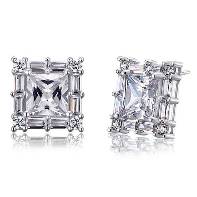 Cercei Borealy Argint 925 Diamonds Square Princess [2]