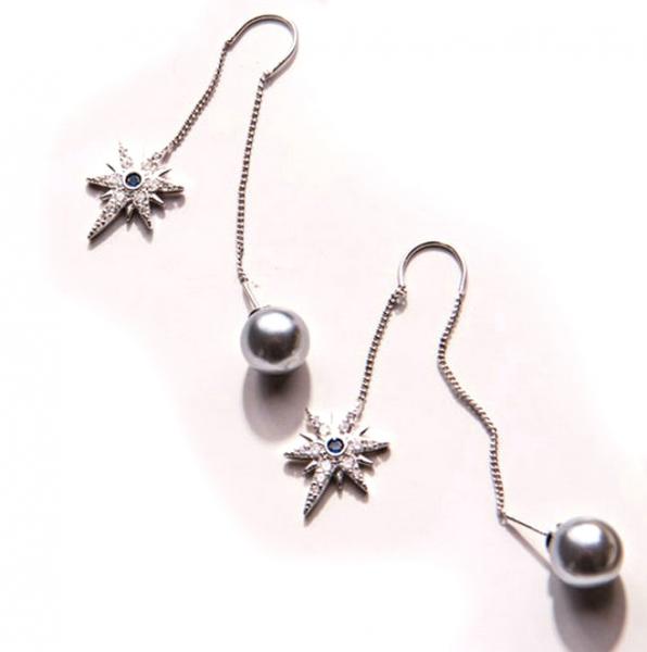 Cercel Ear Long Blue Stars by Borealy [2]