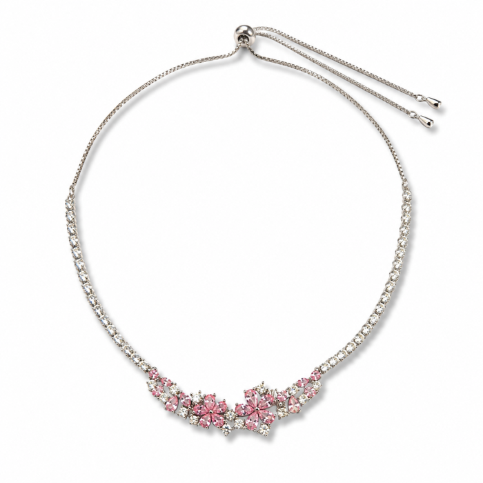 Colier Pink Blossom – Eleganță Delicată cu Cristale Roz [3]