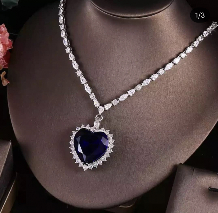 Colier Luxury Titanic Sapphire Heart of the Ocean [2]
