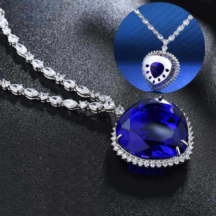 Colier Luxury Titanic Sapphire Heart of the Ocean [4]