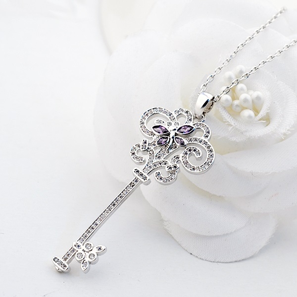 Colier Borealy Key Purple Butterfly [3]