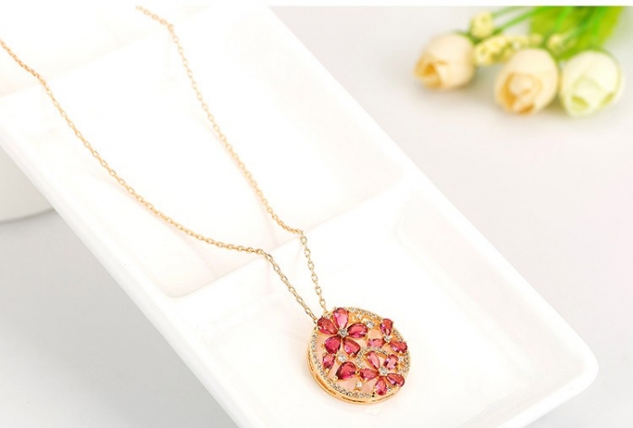 Colier Luxury Flowers Red Ruby [5]