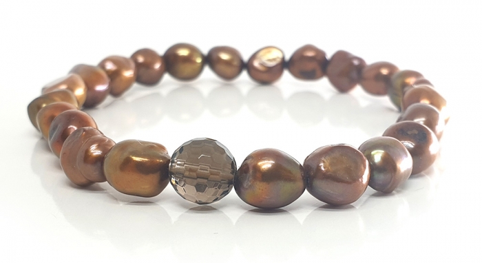 Set Colier si Bratara din Perle Naturale Bronze [4]