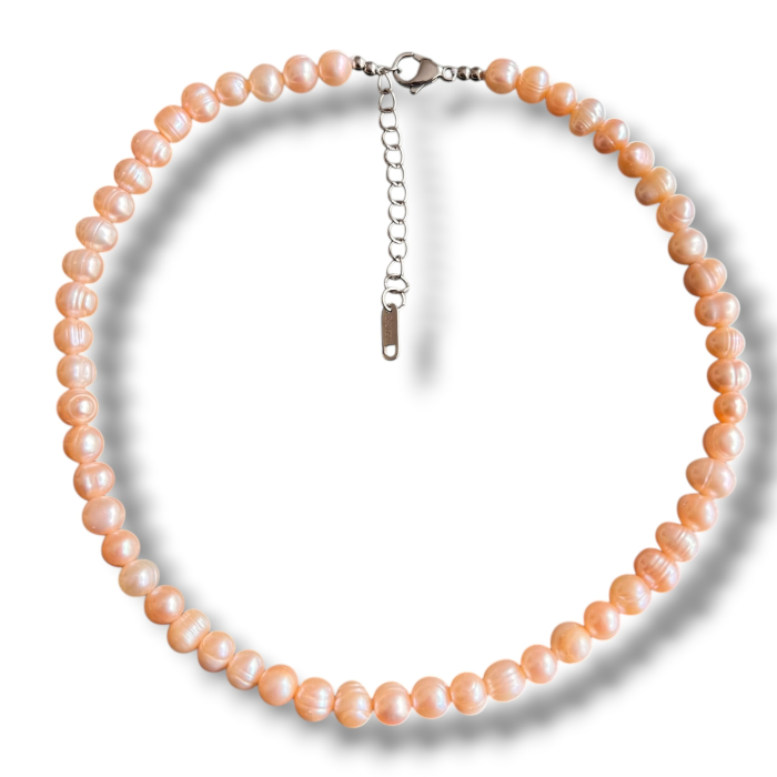 Colier Perle Naturale de Cultura Peach Gold - Cadou Elegant Femei [4]