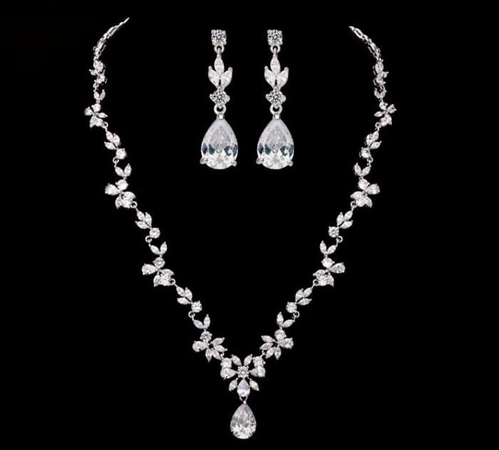 Colier si Cercei Borealy Marquise Flowers Pear Drop [4]