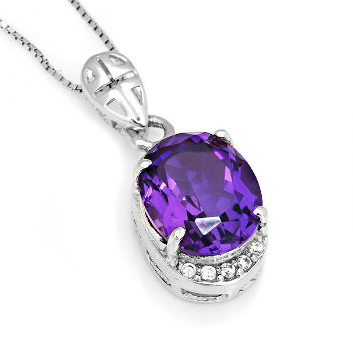Colier Borealy Argint 925 Ametist 3 Carate Luxury [5]