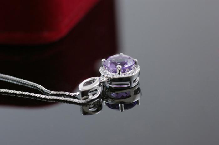 Colier Halo Ametist Natural Borealy [4]