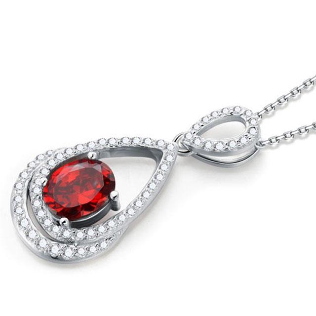 Colier Borealy Argint 925 Red Rubin Infinity [2]