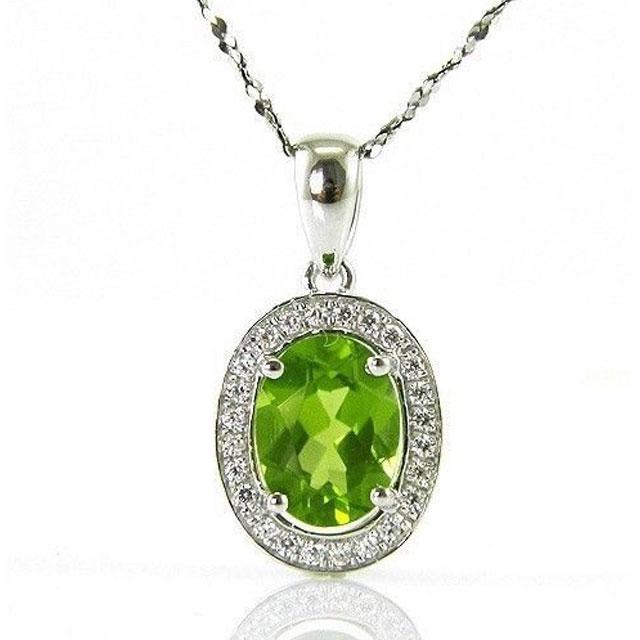 Colier Oval Luxury Peridot 1,70 carate Argint 925 Borealy [2]