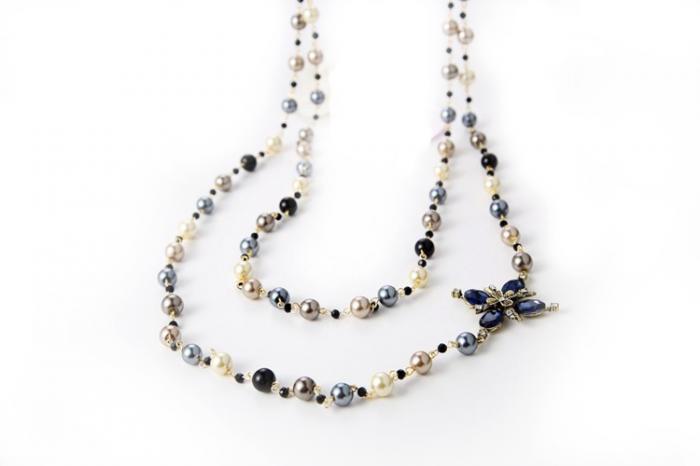 Colier Perle Chanel Vintage Cross Long [4]