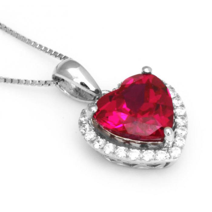 Colier Borealy Argint 925 Red Rubin 3 carate Love [2]