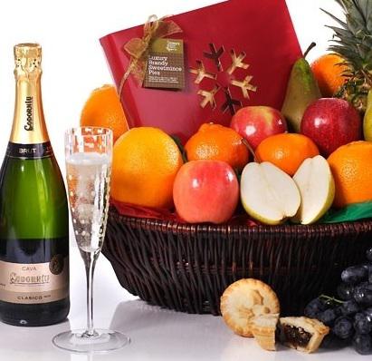 Cos Lux Sampanie Fructe si Ciocolata [2]