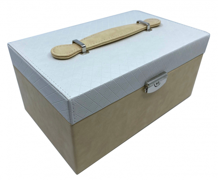 Cutie Bijuterii White Beige 25 cm x 15 cm 2 nivele [6]