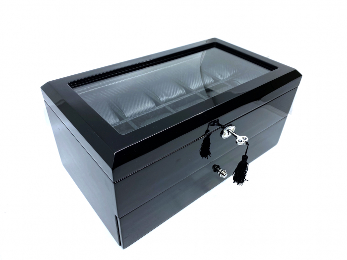 Cutie 16 Ceasuri si Butoni Lux Black Wood [2]