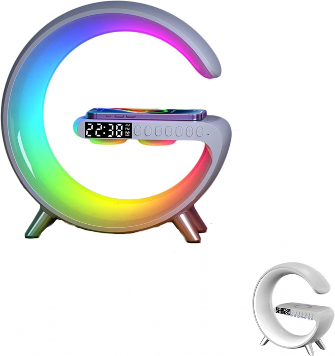 Life Assistant New Model - Multifunction 7 Ceas, Radio, Speaker, Lampa, Difuzor multifuncțional, încărcător wireless, lumină rgb de control al aplicațiilor [3]
