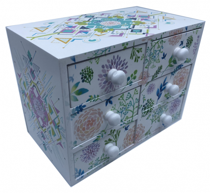 Cutie Bijuterii din Lemn cu 6 Sertare [2]