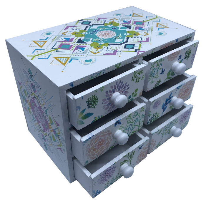 Cutie Bijuterii din Lemn cu 6 Sertare [3]