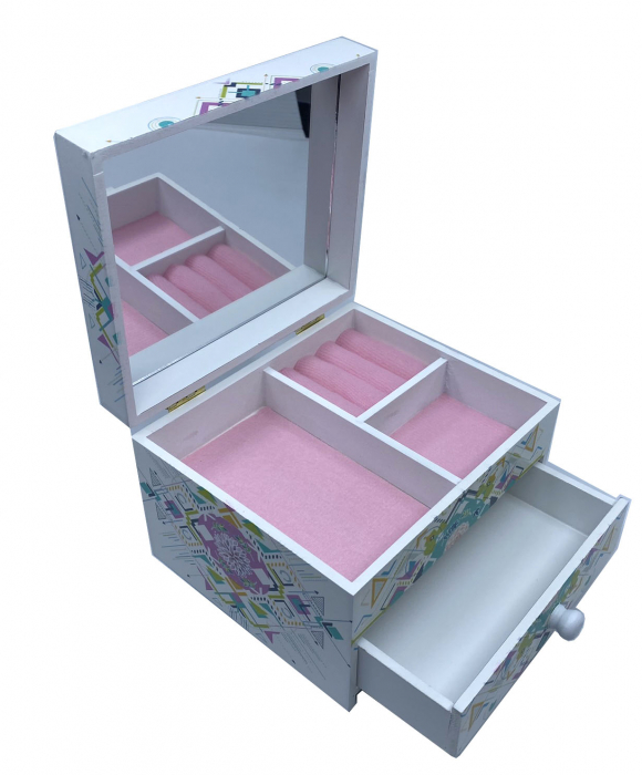 Cutie Bijuterii din Lemn cu 2 Compartimente [3]