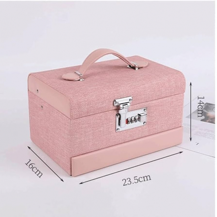 Cutie de Bijuterii cu Cifru – Design Elegant și Compartimentare Dublă [2]