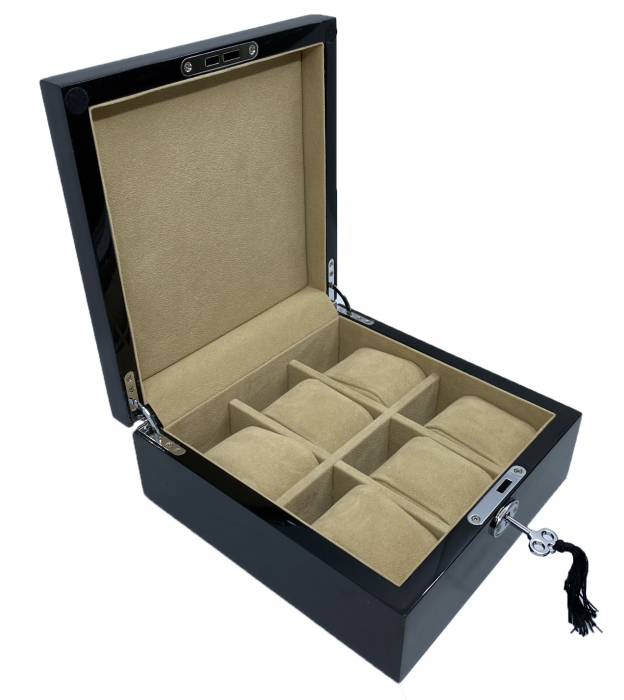 Cutie 6 ceasuri Luxury Wooden Black [2]