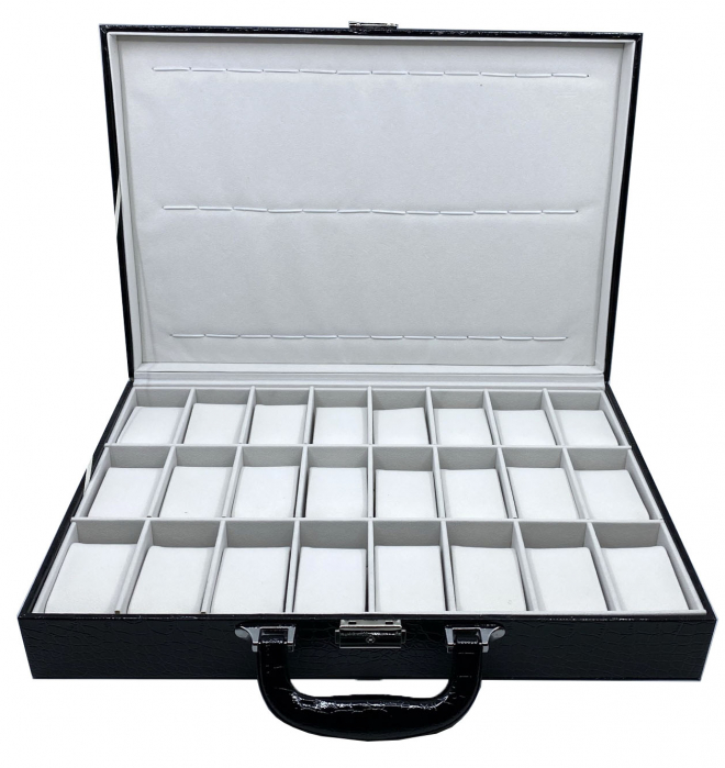 Cutie de 24 ceasuri Luxury Black Croco [2]