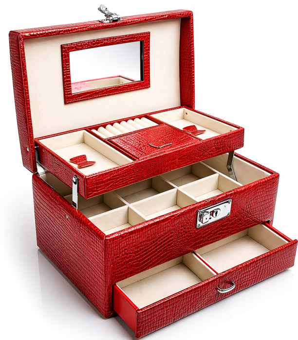 Cutie de bijuterii XL Secret Red Croco 30 cm X 20 cm [2]